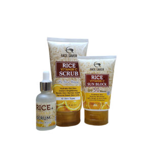Face Saver Rice + Vitamin  C Scrub + Sunblock + Serum (Bundle)