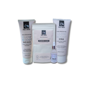 FACE SAVER GLOW BOOST FACE WASH, SCRUB, MASK & SERUM