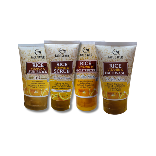 FACE SAVER VITAMIN C FACE WASH,SCRUB, SUNBLOCK & MOISTURIZER